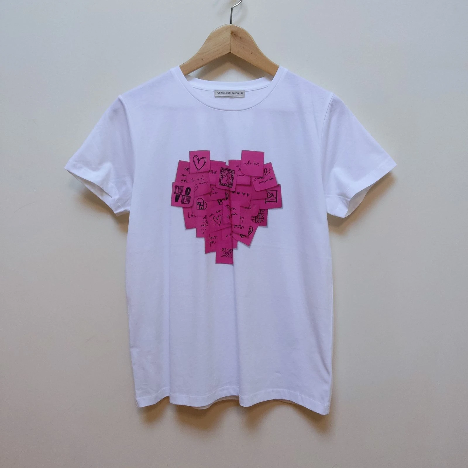 Purificación García Size M T-Shirt Estampada branca